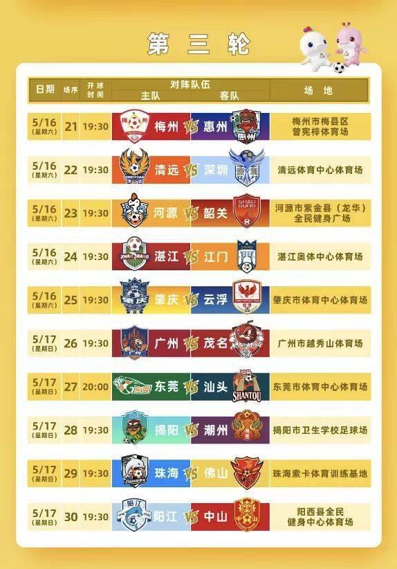 开云娱乐-粤超第三轮球票今日14时开始预约,4场比赛开球时间有调整